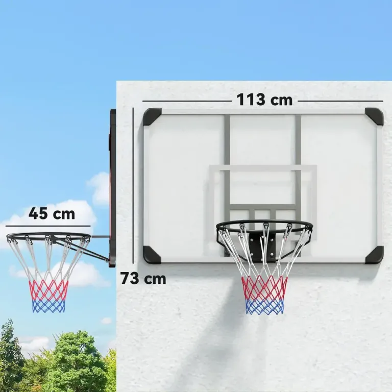 Basketkorg för Väggmontering med Bakplanka Vit