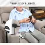 Massagestol med Stående Funktion, 8 Vibrationspunkter och 2 Fjärrkontroller, Ljusbrun