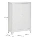 Arkivskåp Stabil Vit Metall för Förvaring i Kontor och Hem med Magnetisk Lamelldörr och Hyllplan Robust Konstruktion 75 x 33 x 110 cm