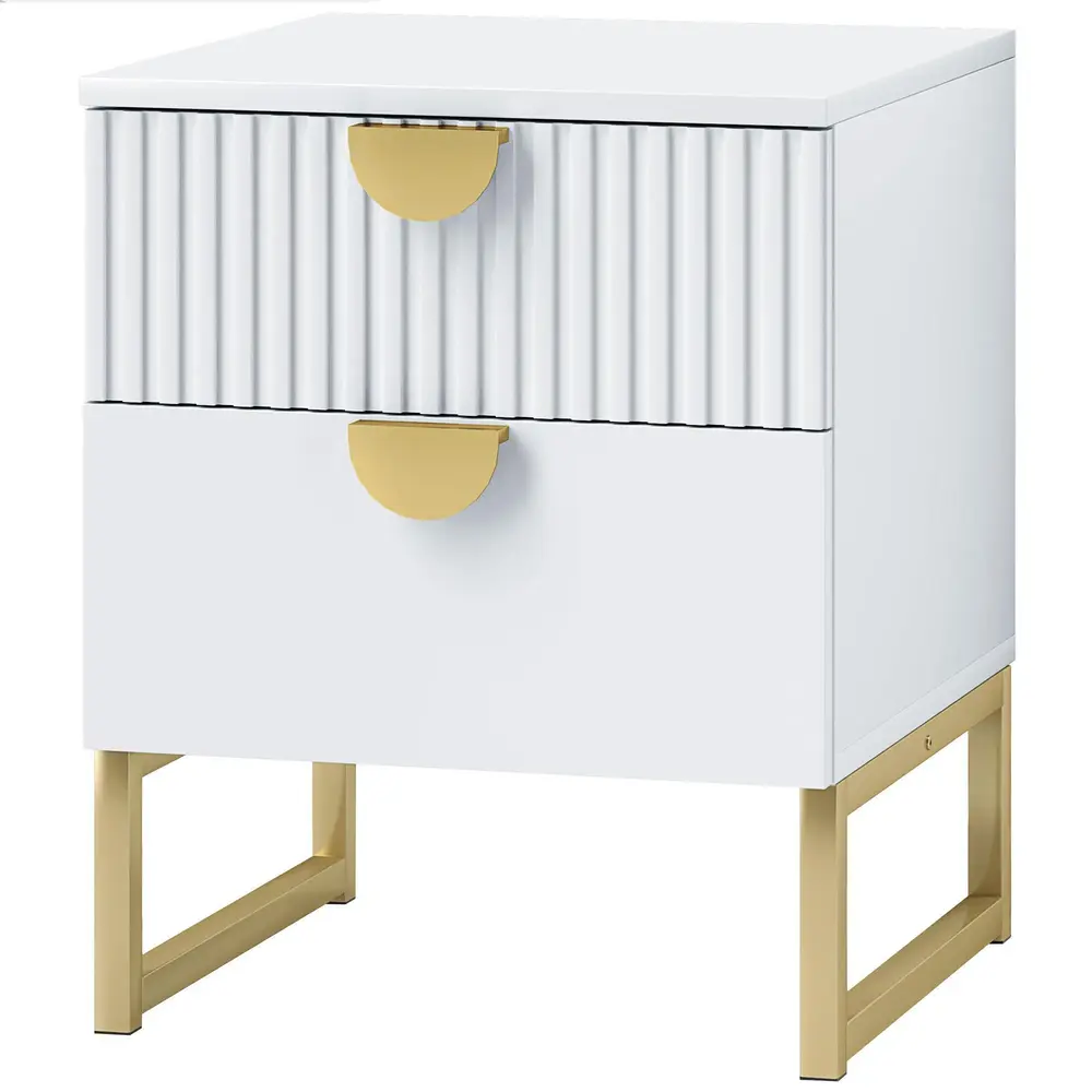Sängbord Nattduksbord Sidobord 2 Lådor 40 x 40 x 50 Cm