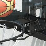 Väggmonterad Basketbåge med Rivbeständigt Nät för Inomhus- och Utomhusbruk, Svart