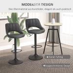 Barstolar Köksstolar Set om 2 Grå av Läderlook och Metall för Kök och Bar Höjdjusterbara Svängbara med Fotstöd Modern Design 44 x 49 x 90-110 cm