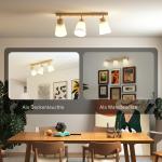 Taklampa Spotlight 3 Lampor Naturfärgad Trä och Metall för Vardagsrum Justerbara Huvuden 90 grader E27 Sockel Modern Design 40W
