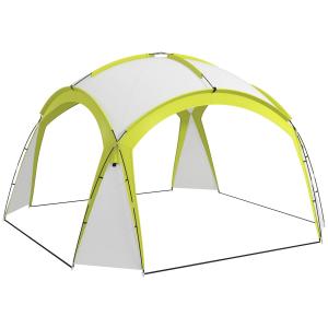 Lusthus Paviljong Event Shelter Grön av Polyester och Metall för Camping och Festival Vattenavvisande Partytält 3,5 x 3,5 m