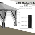 Hopfällbar Pop-up Paviljong, Stort Partytält med Myggnät och UV-Skydd, Enkel Montering för Event, Mörkgrå, 4 x 4 m