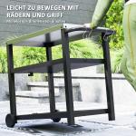 Grillvagn Serveringsvagn med Hyllor Kolgrå av Rostfritt Stål för Trädgård och Grill Arbetsbord med Hjul 102 x 50 x 81 cm