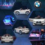 Barnelbil BMW Licensierad Vit av Plast och Metall för Barn 3-5 År med Fjärrkontroll och MP3 Spelare Strålkastare Hastighet 3-5 km/h