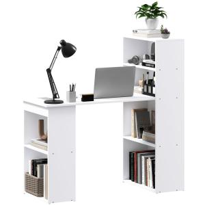 Skrivbord Datorbord Vit av Trä och Metall för Kontor och Hemmakontor Arbetsbord med Hylla Laptop Bord 120 x 55 cm