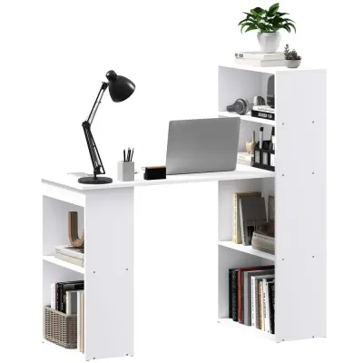 Skrivbord Datorbord Vit av Trä och Metall 120 x 55 cm