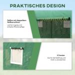 Rymligt Folieväxthus med 4 Fönster, Drivhus i Tunnelmodell för Trädgård, Stabil Konstruktion i Stål och PE-Plast, Grön, 300 x 100 x 200 cm