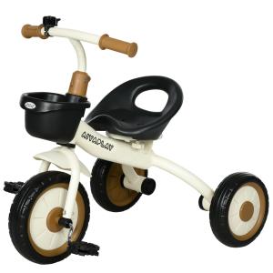 Trehjuling Balanscykel Flerfärgad av Metall och Plast för Barn 2-5 År med Justerbar Sits och Cykelkorg Pedaler Säker