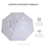 Parasoll Trädgårdsparaply Kräm Trä och Polyester för Balkonger och Trädgårdar med Dubbeltak Solskydd 300 Cm